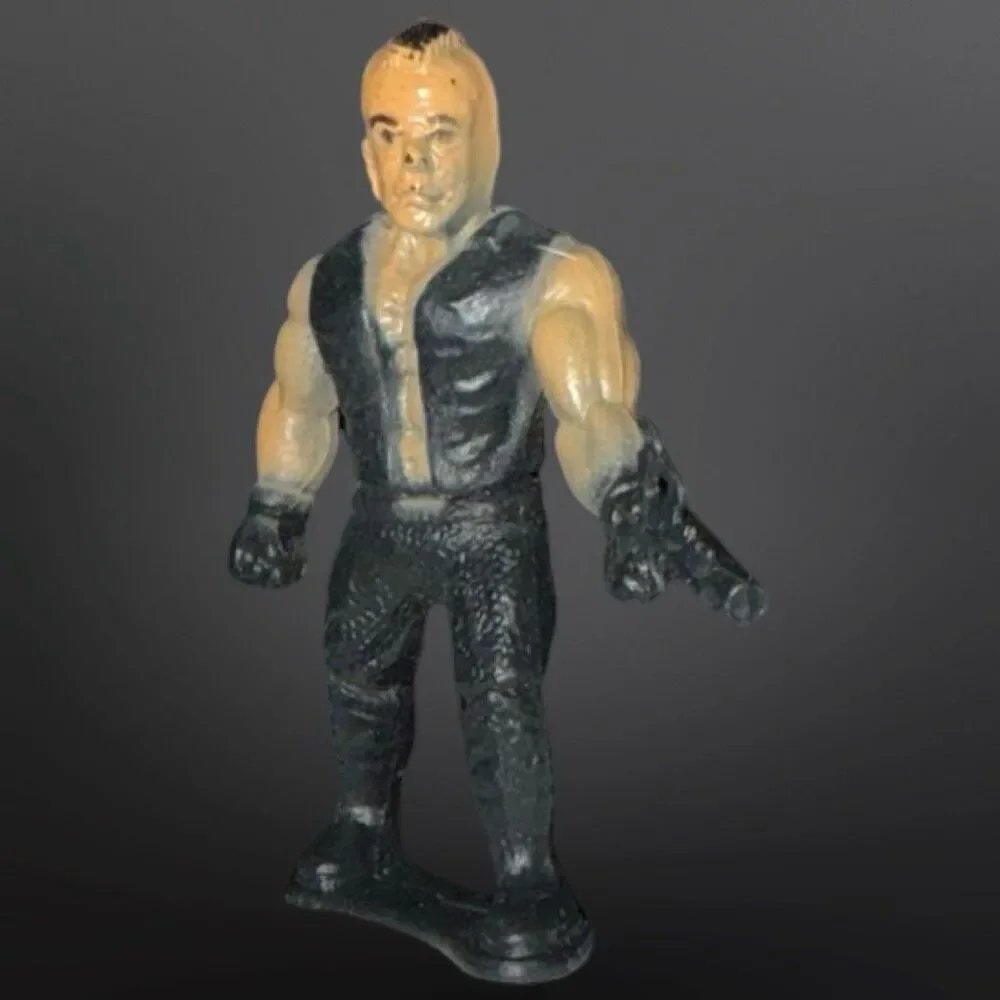 Vintage Cake Topper Action Figure Punk Villain With Gun B20